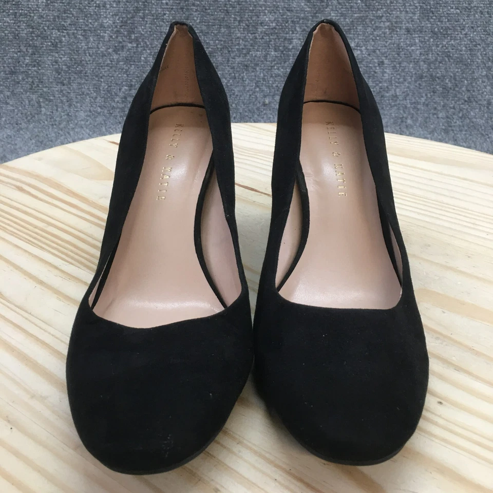 Kelly & Katie Shoes Womens 8.5 M Liya Slip On Pumps Black Casual Heeled Almond - Image 3 of 4