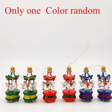 Miniaturas Escala 1:12 Casa de Muñecas Rojo Navidad Carrusel Circo Accesorios Madera