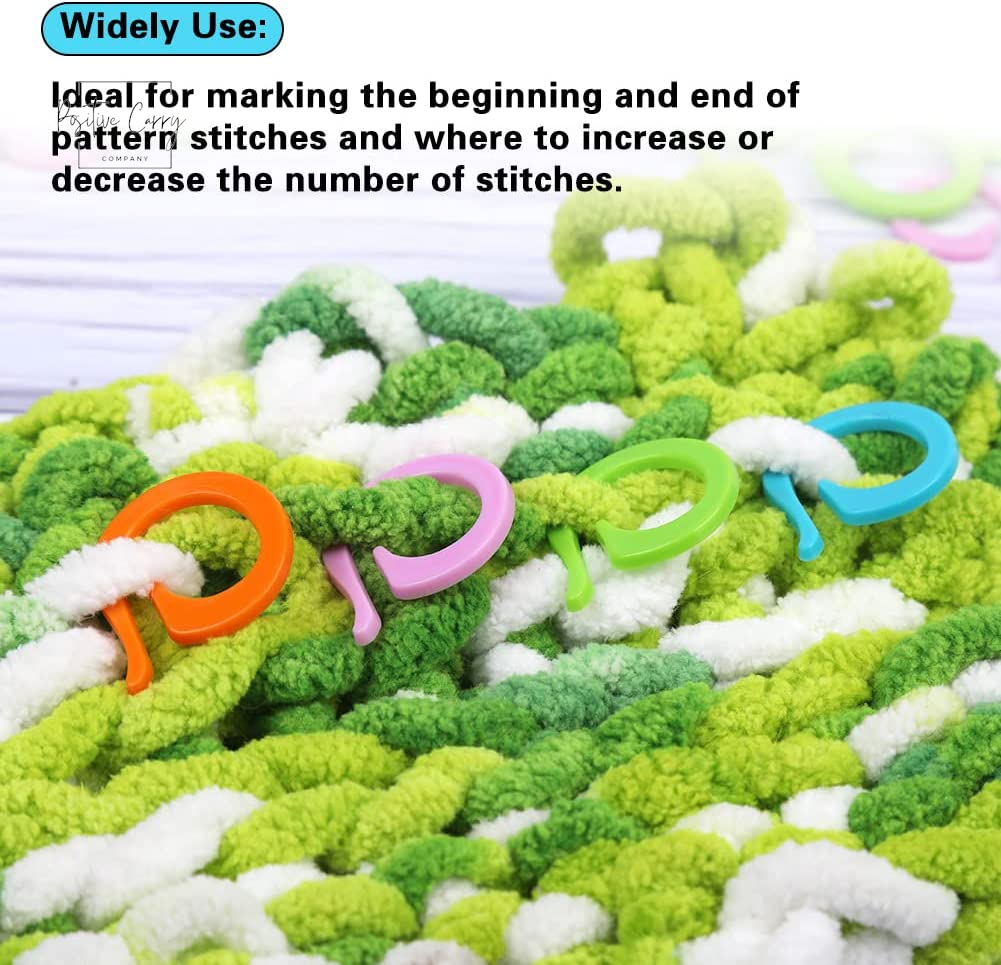 50 Pcs Crochet Stitch Markers, Knitting Stitch Rings with Plastic Box