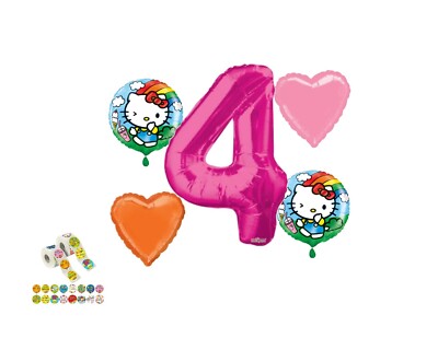Hello Kitty 4th Birthday Balloon Bouquet Birthday Decorations Supplies
