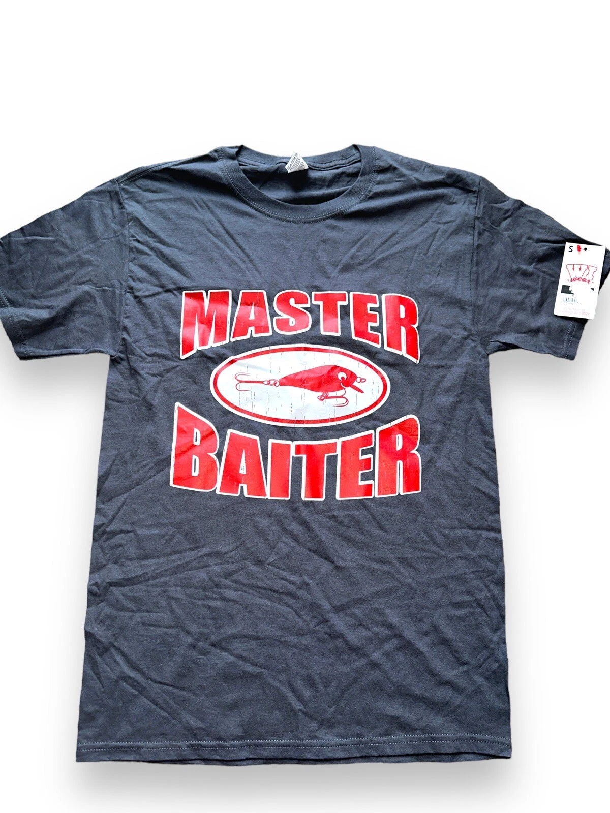 Master Baiter Fishing Shirt Small Funny Graphic Tee Ironic Gorpcore Streetwear