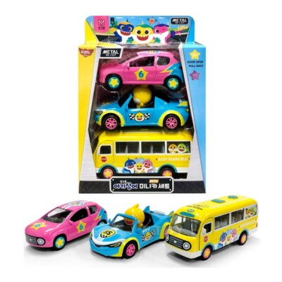 #ad Pinkfong Baby Shark Mini Car Diecast Pull Back amp; Door Open Cars 3 Sets $44.99