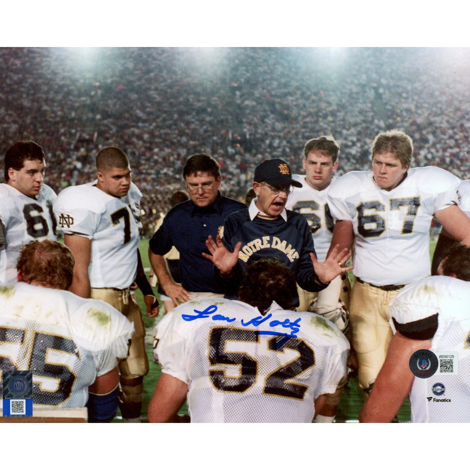Lou Holtz Autographed Signed Notre Dame Fighting Irish / 8x10 Photo Beckett 47693 