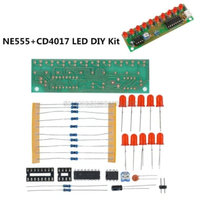 NE555+CD4017 LED Light Water DIY Kits Electronic suite Water lamp module Red