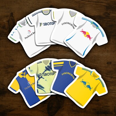 Leeds United Aufkleber Classic Kits | 8er Set Vinyl Fußball Sticker wasserdicht