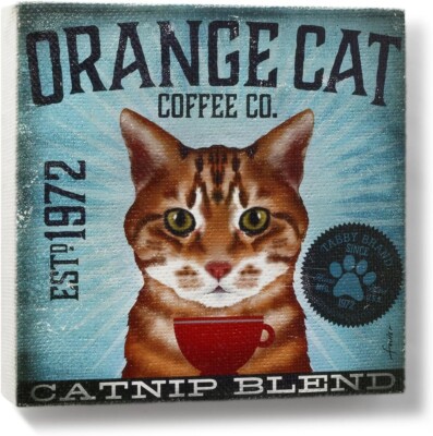 Katzenregel von Demdaco Orange Katze Wandbild - 1003640013 - Neu