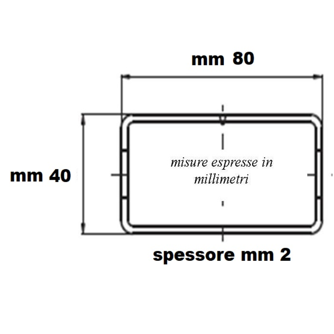 Profilo Materiale Ferro - Tubo Rettangolare Saldato 80x40 - 2mm - Foto 2