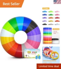 3D Pen Filament Set: 15 Vibrant Colors with 2 Finger Caps Included