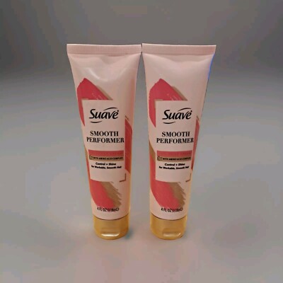 2 Suave Smooth Performer Anti-Frizz Styling Smoothing Cream Control Shine 4oz ea