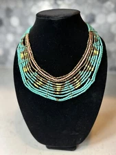 Beaded Multi-strand Necklace Boho Summer Handcrafted Casual Adjustable Clasp