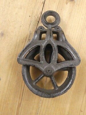 #ad #ad Rustic Pulley Cable Wheel Farmhouse Country Home Decor Cast Iron Hanging Barn $29.99