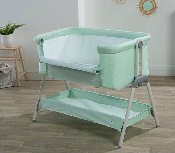 Kinder Valley Snoozie Bedside Crib Misty Jade RRP lot R1729