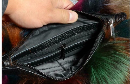 Womens Fashion Real Fur Leather Purse Shoulder Strap Chain Handbag Bag - Picture 5 of 17