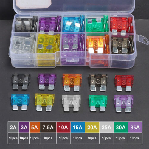 100pcs Car Automotive Medium Standard Fuses Auto Blade Fuse Assortment Kit APM