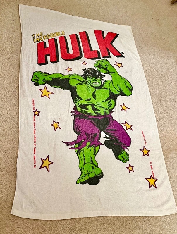 Vintage 1978 Franco MARVEL COMICS Incredible HULK Beach Towel