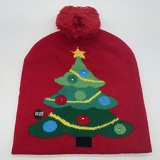 Christmas tree knit hat, with LED lights, See video , super cute 