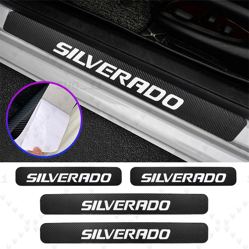 For SILVERADO Door Sill Scuff Cover Sticker Cup Handle Protector Decal White