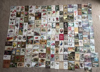 200 Postcards Greeting Embossed Floral Children Glitter Vintage Early 1900's