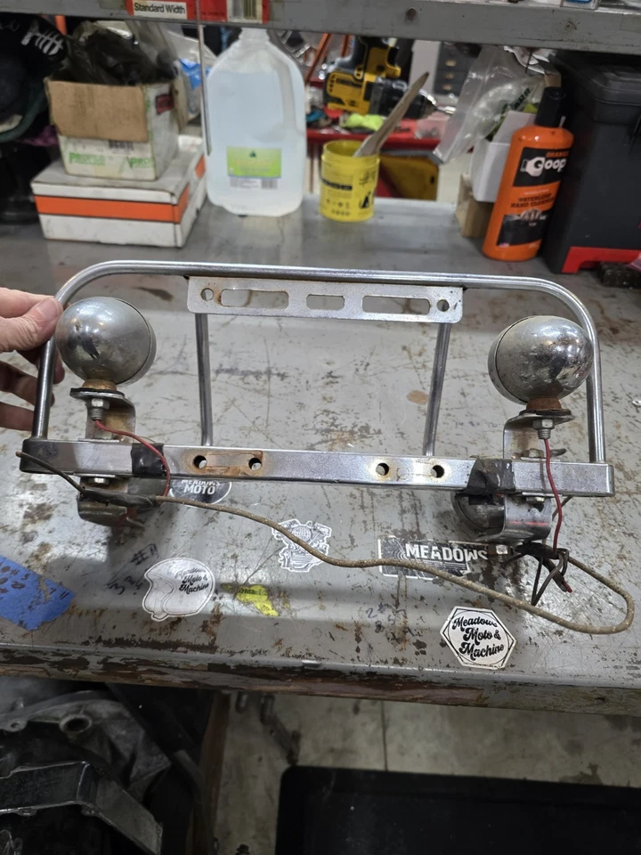 LICENSE PLATE BRACKET TAIL LIGHTS HARLEY SPORTSTER PANHEAD SHOVELHEAD GLASS - Image 4 of 4