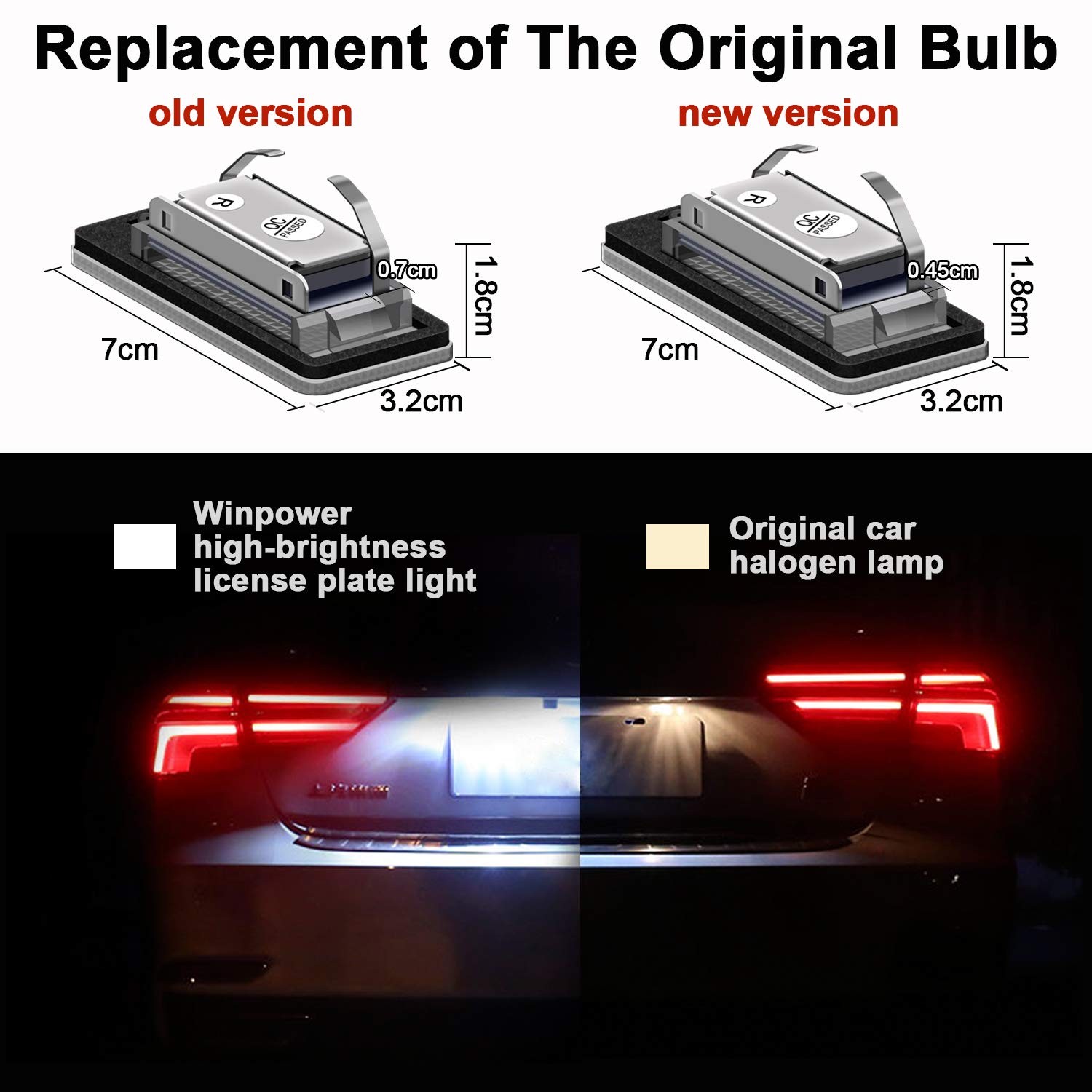 WinPower - LED Luci Targa per Auto Lampada Targa 3582 Smd con CANBUS Nessun Errore 6000k - Miniatura 7