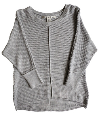 MAX STUDIO grauer Grobstrickpullover mit Rundhalsausschnitt 100% Baumwolle - sehr guter Zustand - Damen Medium