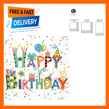 Party Napkins 3-Ply Paper Lunch 20 Count 6.5 Inch Happy Day Disposable Dining