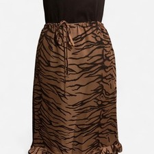 Vintage Bridgetown Collection 100 Silk Tiger Print Skirt