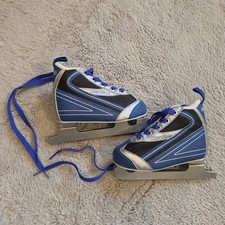 Lake Placid Star Glide Double Runner Ice Skates Youth Jr 12 Boys Kids Blue