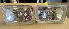 IPCW Headlights Pair IPCW Adjure CWC-7012B 6.5" x 4" Sealed Beam H4 Diamond Cut Headlights New