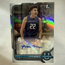 2021-22 Bowman University Chrome Prospect Autograph Pete Nance Refractor NM
