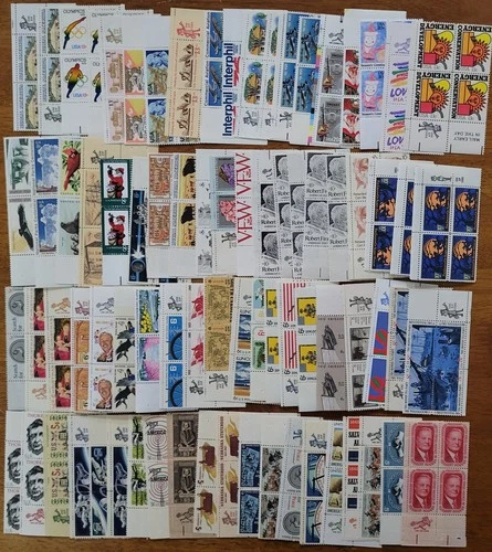 US Stamps Zip Block Collection - Lot Of 79 From 5 Cents To 22 Cents All MNH OG
