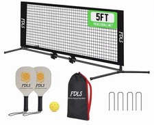 Mini 5ft Pickleball Net with 2 Paddles  Carrying Bag  In Color Black  New