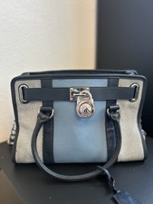Michael Kors Hamilton Center Blue Stripe East West Satchel Navy Sky