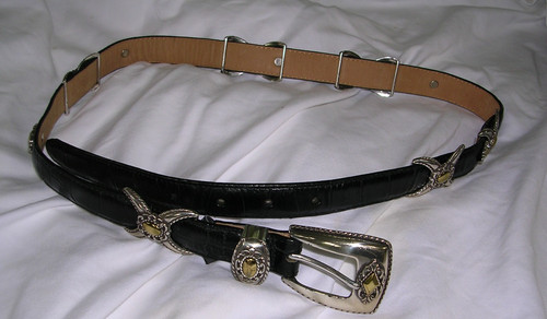 #A  Medieval Leather Viking Renaissance Costume STUDDED BELT SZ 34