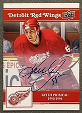 2025-26 Upper Deck Centennial Detroit Red Wing Keith Primeau #68 Auto SP On Card