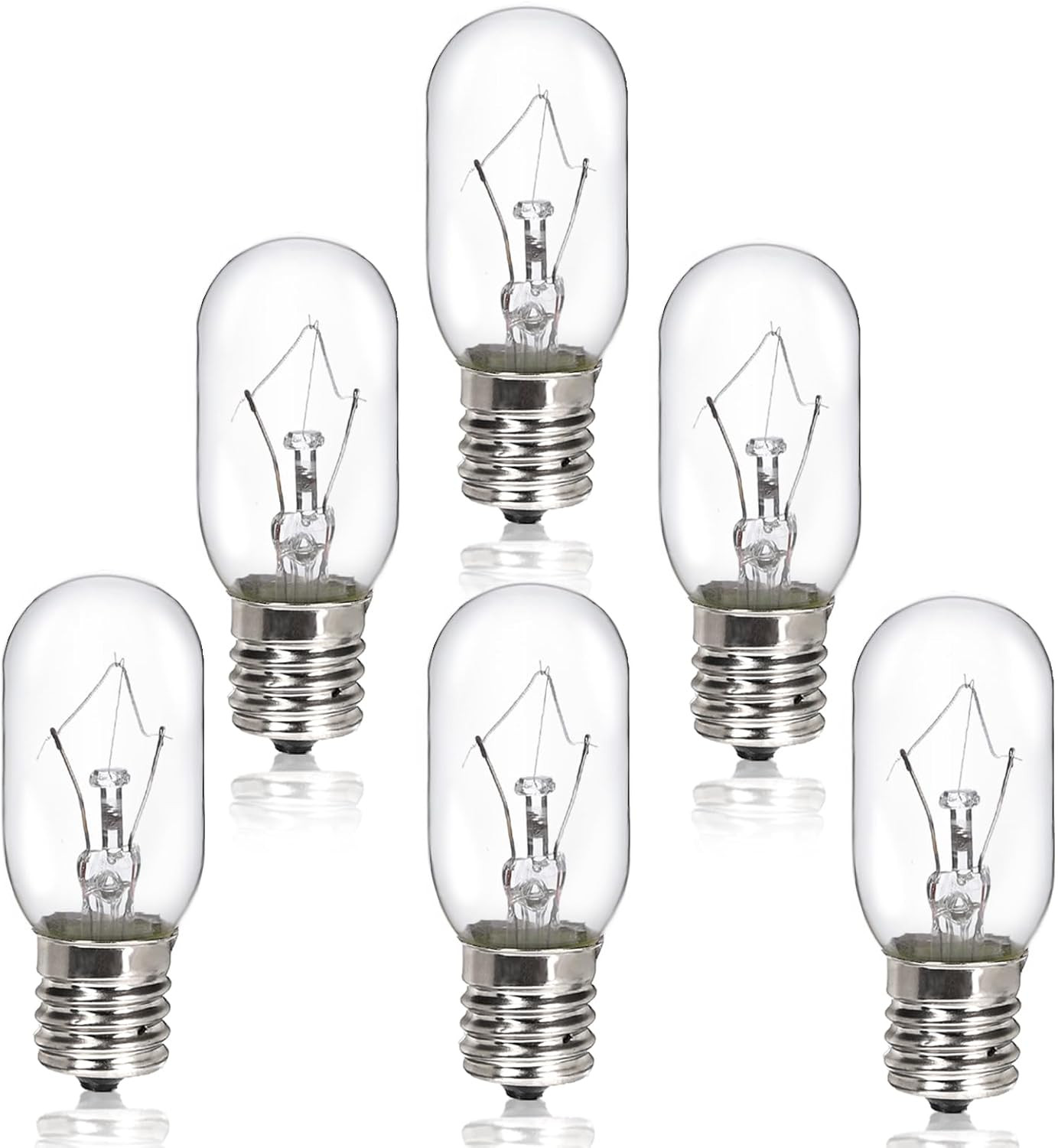 6 Pack Microwave Light Bulb 40 Watt 120V T8 Replacement Light Bulb E17 Standard