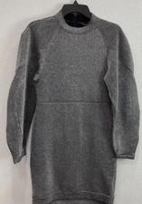 NWT 358 BCBG Max Azria Silver Combo Short Sweater Balloon Sleeve Dress Sz Small