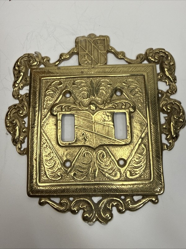 Virginia Metalcrafters Brass Double Switch Plate Cover 6.5”