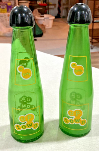 Vintage Faygo Up-Town Soda Bottle Salt & Pepper Shakers UpTown