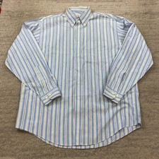 VTG Brooks Brothers Oxford Button Shirt 16 Large Blue White Hickory OCBD Men 90s