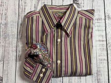 Mens Robert Graham Shirt Sz L EXCELLENT Condition Vintage Print 0745