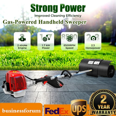 #ad 52cc Handheld 2.3HP Gas Power Sweeper Broom Snow Dirt Driveway Walkway Clean $184.57