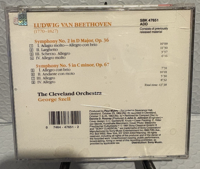 Beethoven: Symphonies No. 2 & No. 5 - Cleveland Orchestra Cd New