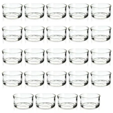 24 Pack Glass Tea Lights Candle Holder for Tables, Wedding Decoration, 1x2 In