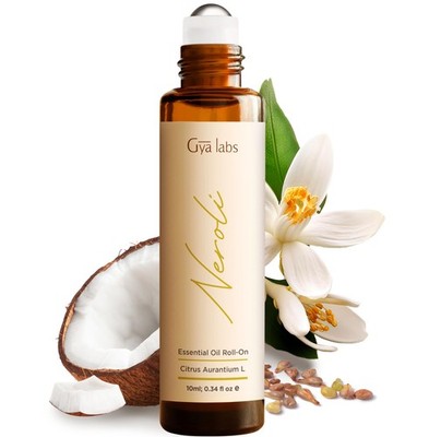 Gya Labs Neroli Essential Oil Roll On - 0.34 Fl Oz - Travel Size Roller for C...