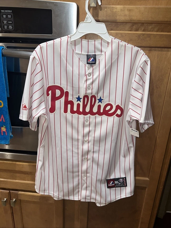 Camiseta deportiva Y2K Majestic MLB Philadelphia Phillies Roy Oswalt talla mediana NUEVA Foto 3 de 4