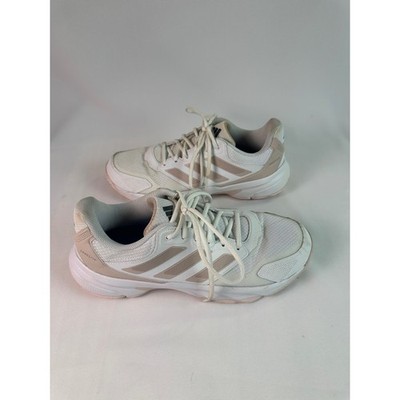 Adidas CourtJam Bounce Tennis Shoes Men's Size 11 White Pink Pre-Owned ID5711