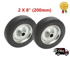 2pcs 8" (200mm) Replacement Solid Jockey Wheel For Ribbed Jockeys Heavy Duty