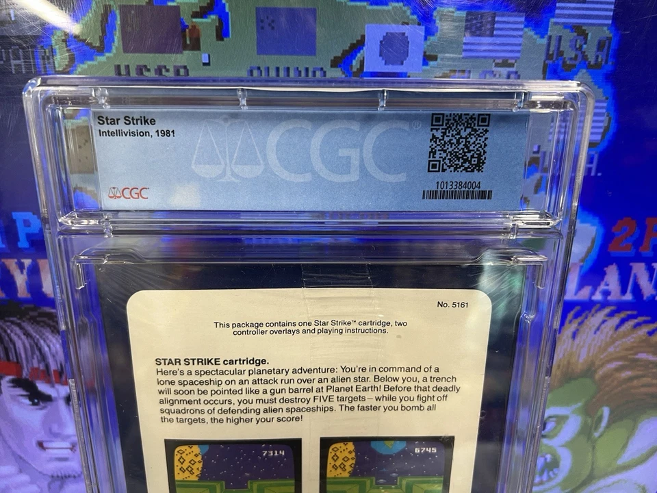 1981 Intellivision Star Strike Graded CGC 9.2 Sealed A++ V-Overlap Gatefold Box - Image 4 of 4