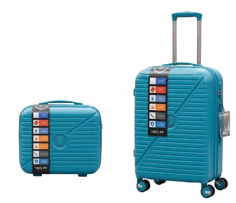 Set 3 Valises 4 Roues Multidirectionnelles et Vanity Antichoc en PP Incassable